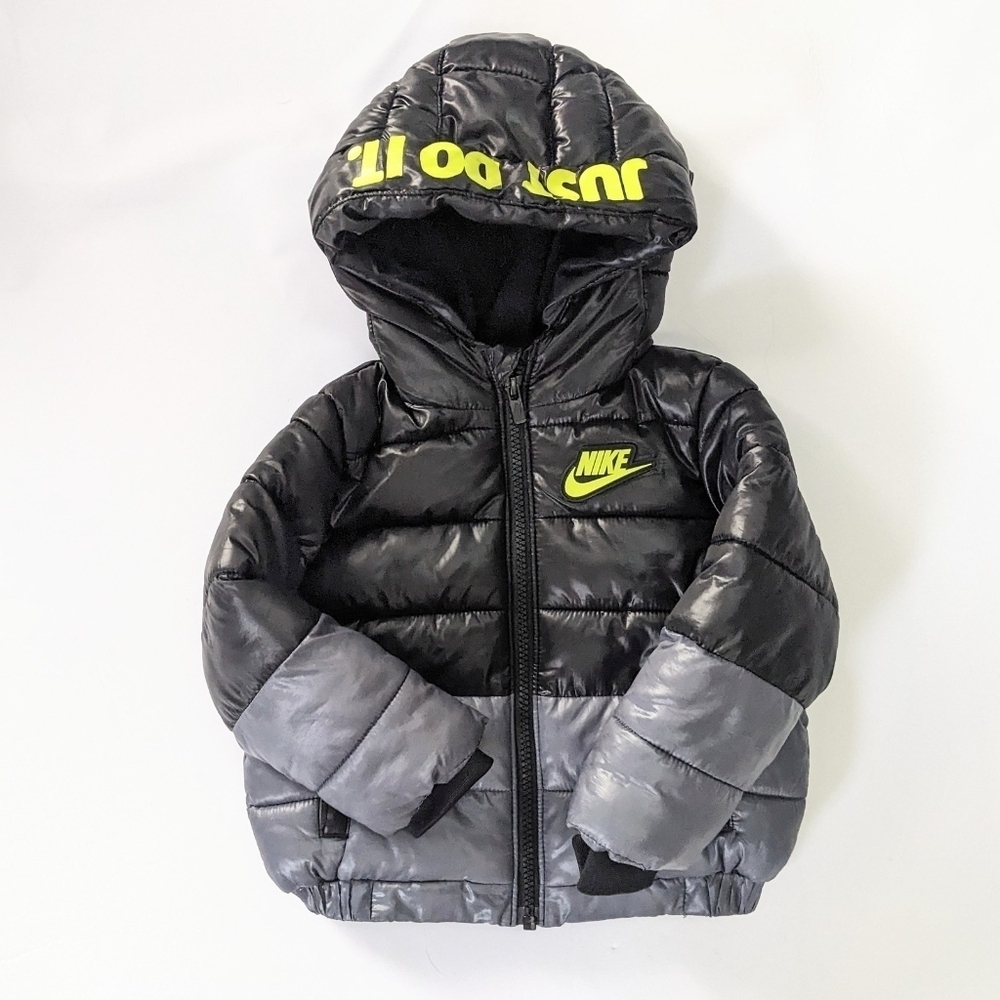 Nike Kids Puffer Jacket Black & Gray Color block